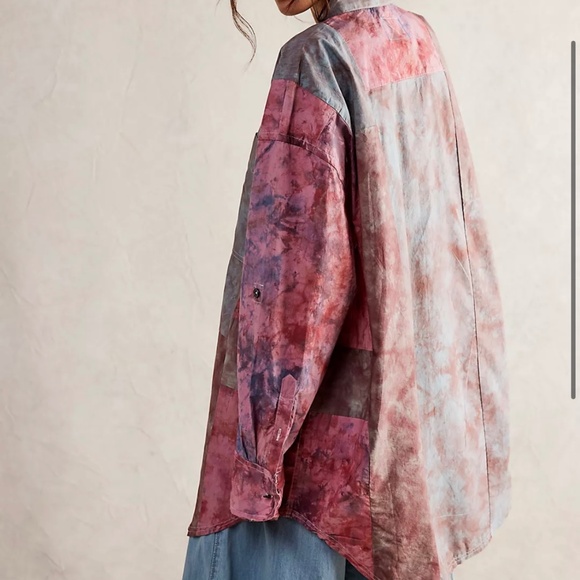 NWOT $148 We The Free Washed At Sea Oversized Shirt Size S - Picture 2 of 8